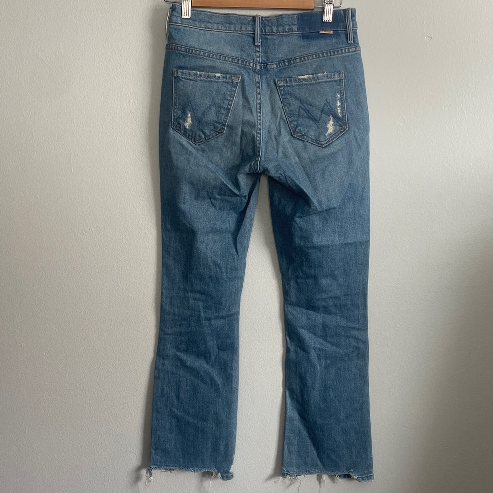 MOTHER The Insider Distressed Light Blue Straight-Leg Jeans Size 25 - Picture 8 of 15